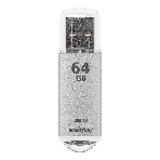 Флешка USB Smartbuy V-CUT SILVER (SB64GbVC-S3), 64Gb, USB 3.0, R/W 75/25, серебристый