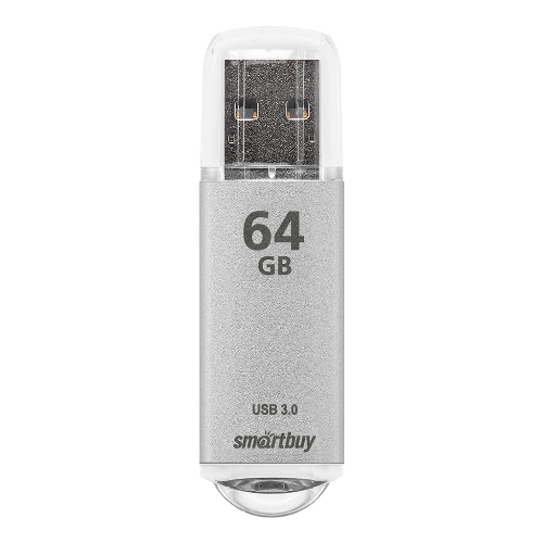 Флешка USB Smartbuy V-CUT SILVER (SB64GbVC-S3), 64Gb, USB 3.0, R/W 75/25, серебристый
