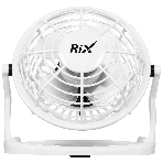 Вентилятор Rix RDF-1500USB белый, настольный, 2.5 Вт, 1 скорость, 10 см