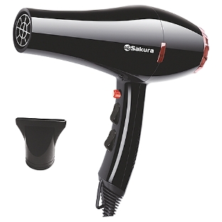 Фен SAKURA SA-4047BK Professional черный/розовое золото, 2000 Вт