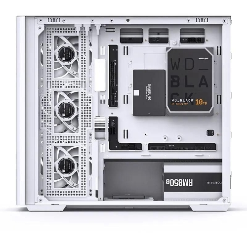 Корпус без блока питания JONSBO D300, Mini-Tower, TG, no fan, 2xUSB-A 3.2 + 1xUSB-C 3.2, mATX, mITX White
