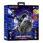 Проводные наушники Borofone BO105 Thunder черный, полноразмерные, RGB-подсветка