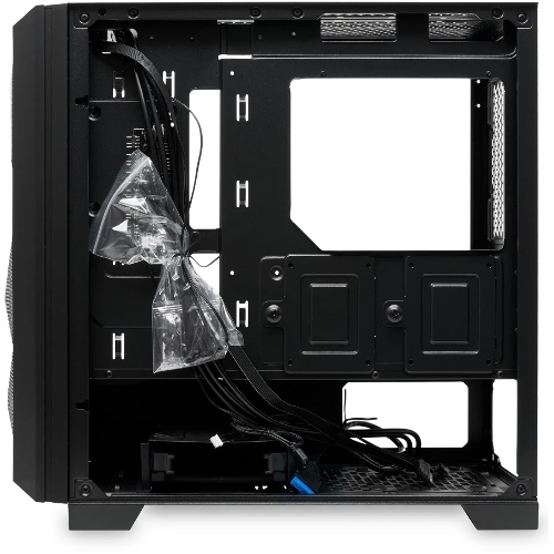 Компьютерный корпус без блока питания HSPD M340, Mesh Mid Tower, черный, TG, 0.5 SPCC, no fans, mATX, mITX, 165/350/200мм, 2x2.5