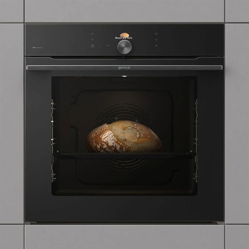 Встраиваемая электрическая духовка Gorenje BP6138B, объем 77 л, макс. температура 320 градусов, сенсорное/поворотное управление, Wi-Fi, пиролитическая очистка, телескопические направляющие на одном уровне, термощуп, AirFry, автоматические программы, динамическая система охлаждения, многоуровневое приготовление, PerfectGrill, энергоэффективность А+, черный
