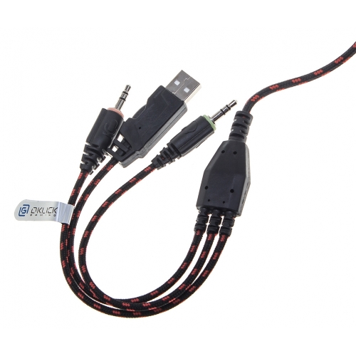 Гарнитура Oklick HS-L500G зелёный/чёрный, проводная, USB/3.5 мм