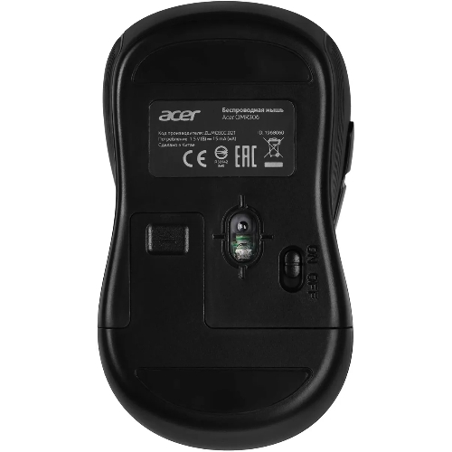 Мышь беспроводная Acer OMR306 черный/серый, 1600 dpi, радиоканал, USB, кнопки - 6