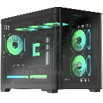 Компьютерный корпус AeroCool/Formula Crystal U2M Floe черный без БП mATX 1xUSB 3.0 1xUSB3.1 audio bott PSU