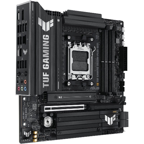 Материнская плата ASUS TUF GAMING B850M-PLUS WIFI, AM5, AMD B850, 4xDDR5, 4xSATA, 3xM.2, 1xPCIe 4.0 x16, 1xHDMI, 1xDP, 1x 2.5Gb LAN, 1xUSB-C 20Gbps, 3xUSB-A 10Gbps, 4xUSB-A 5Gbps, 4xUSB-A 2.0, 7.1, micro-ATX
