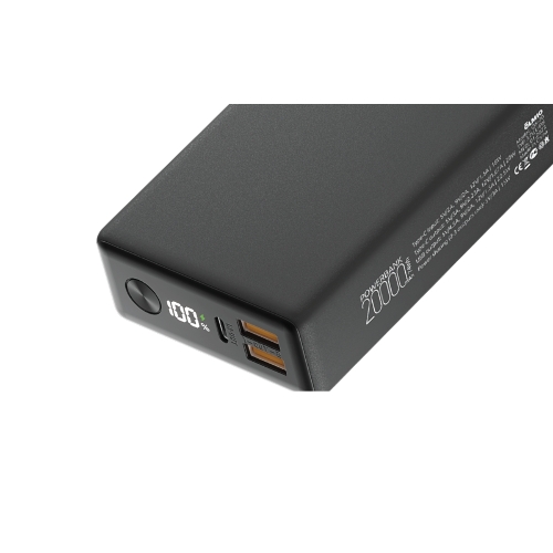 Портативный аккумулятор OLMIO QX-20, 20000mAh, 22.5W, QuickCharge3.0/PowerDelivery, LCD, графитовый