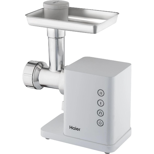 Мясорубка электрическая Haier HG-700 белый, 1900 Вт, 3.0 кг/мин, реверс, защита от перегрузки, металлический лоток, насадки - 5