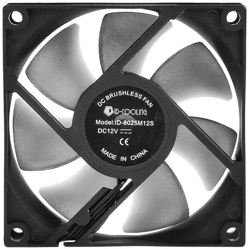 Вентилятор для корпуса ID-Cooling NO-8025-SD черный, 80 мм, 2000 об/мин, 21 дБ, 3 pin