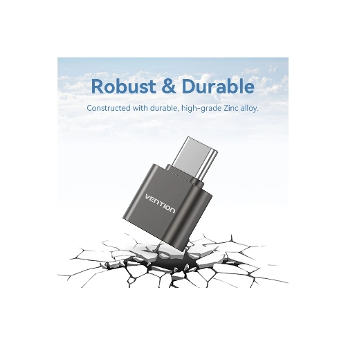 Кард-ридер Vention CLMH0/серый/OTG USB 2.0 CM/MicroSD/USB Type-C/металл