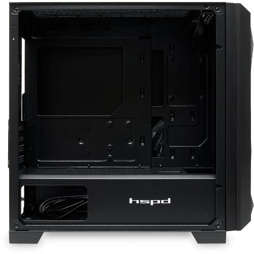 Компьютерный корпус без блока питания HSPD M340, Mesh Mid Tower, черный, TG, 0.5 SPCC, no fans, mATX, mITX, 165/350/200мм, 2x2.5