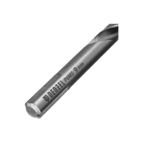 Сверло спиральное по металлу Denzel 9 x 125мм, Р6М5, Golden Tip