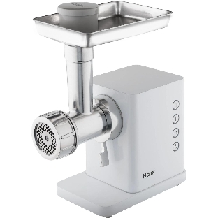 Мясорубка электрическая Haier HG-700 белый, 1900 Вт, 3.0 кг/мин, реверс, защита от перегрузки, металлический лоток, насадки - 5