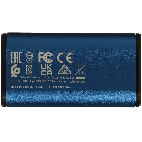 Внешний SSD ADATA External SE880, 500Gb, USB 3.2 Gen2 Type-C, R/W 2000/2000 MB/s, синий