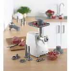 Мясорубка электрическая Kenwood MG 360 белый, 1400 Вт, 1.5 кг/мин, реверс, насадки - 5