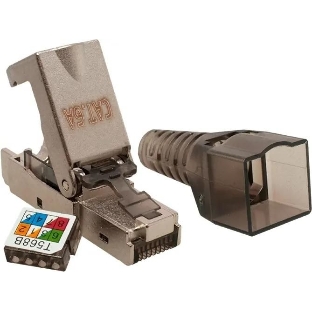 Коннектор Suprlan 10-0240-1, STP cat.6a RJ45 с защитным колпачком, серый