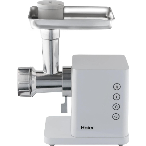 Мясорубка электрическая Haier HG-700 белый, 1900 Вт, 3.0 кг/мин, реверс, защита от перегрузки, металлический лоток, насадки - 5