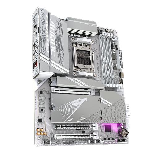 Материнская плата Gigabyte X870 AORUS ELITE WIFI7 ICE, AM5, AMD X870, 4xDDR5, 4xSATA, 4xM.2, 1xPCI-E 5.0 x16, 1xPCI-E 4.0 x4, 1xPCI-E 3.0 x2, 1xHDMI, 1x 2.5Gb LAN, 2xUSB-C 4.0, 2xUSB 3.2 Gen 2, 4xUSB 3.2 Gen 1, 4xUSB 2.0, 2x3.5 мм, 7.1, ATX