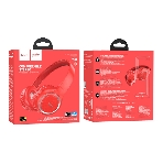 Беспроводные/проводные наушники Hoco W41 красный, накладные, Bluetooth + проводной, складная конструкция, до 7 ч