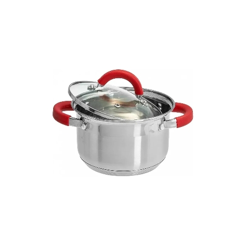 Кастрюля WEBBER BE-340/2 2,2 л, 16 см, нержавеющая сталь, индукция, со стеклянной крышкой