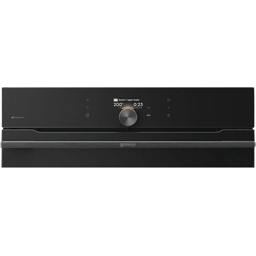 Встраиваемая электрическая духовка Gorenje BP6138B, объем 77 л, макс. температура 320 градусов, сенсорное/поворотное управление, Wi-Fi, пиролитическая очистка, телескопические направляющие на одном уровне, термощуп, AirFry, автоматические программы, динамическая система охлаждения, многоуровневое приготовление, PerfectGrill, энергоэффективность А+, черный