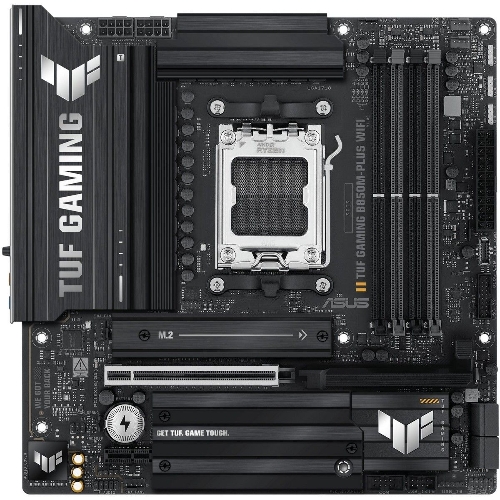 Материнская плата ASUS TUF GAMING B850M-PLUS WIFI, AM5, AMD B850, 4xDDR5, 4xSATA, 3xM.2, 1xPCIe 4.0 x16, 1xHDMI, 1xDP, 1x 2.5Gb LAN, 1xUSB-C 20Gbps, 3xUSB-A 10Gbps, 4xUSB-A 5Gbps, 4xUSB-A 2.0, 7.1, micro-ATX