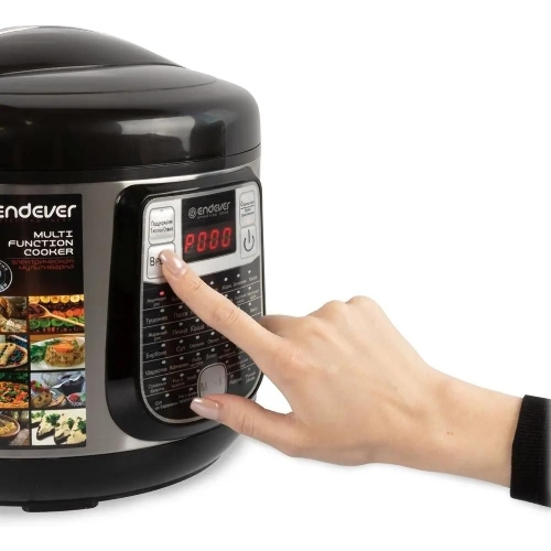 Мультиварка Endever Vita-95, мощность 1000 Вт, черный/стальной, емкость 5л, 45 авторежимов работы, книга рецептов