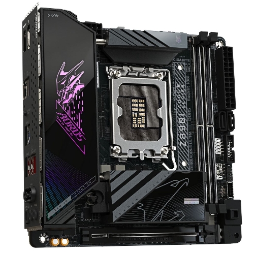 Материнская плата Gigabyte Z890I AORUS ULTRA, LGA 1851, Intel Z890, 2xDDR5, 2xSATA, 2xM.2, 1xPCIe 5.0 x16, 1xDP, 1xHDMI, 1xUSB-C, 1x Thunderbolt 4, 1x 2.5Gb LAN, 2xUSB-A 3.2 Gen 1, 3xUSB-A 3.2 Gen 2, 2x3.5 мм, TOSLINK, 7.1, 1xUSB4, Mini-ITX