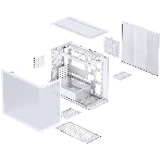 Корпус без блока питания JONSBO D300, Mini-Tower, TG, no fan, 2xUSB-A 3.2 + 1xUSB-C 3.2, mATX, mITX White
