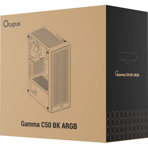 Компьютерный корпус Ocypus Gaммa C50 BK ARGb, MATX, USB 3.0*1+USB 2.0*2, FRONT 3x120мм ARGb, REAR 1x120мм ARGb