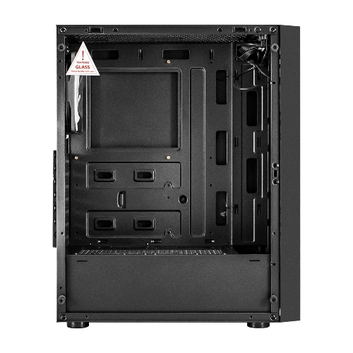 Компьютерный корпус Miditower ExeGate EVO-9211 (ATX, без БП, с окном, 2хUSB+1хUSB 3.0, HD аудио, черный, 1 вент. с RGb подсветкой)