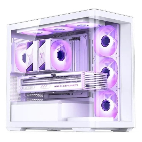 Корпус без блока питания JONSBO D300, Mini-Tower, TG, no fan, 2xUSB-A 3.2 + 1xUSB-C 3.2, mATX, mITX White