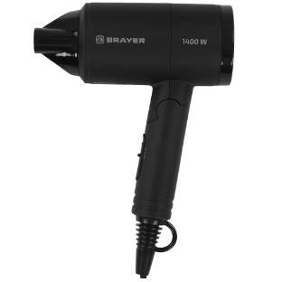 Фен BRAYER BR3040 черный, 1400 Вт, компактный
