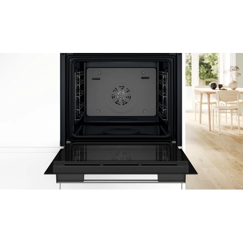 Духовой шкаф электрический Bosch HJA737BR0 Serie 4, 60 см, 76 л,нержавеющая сталь, Auto Pilot 10, 3D Hotair,класс энергоэффективности А, 7 режимов, LCD-дисплей, галогенное освещение, самоочистка EcoClean,проволочные направляющие