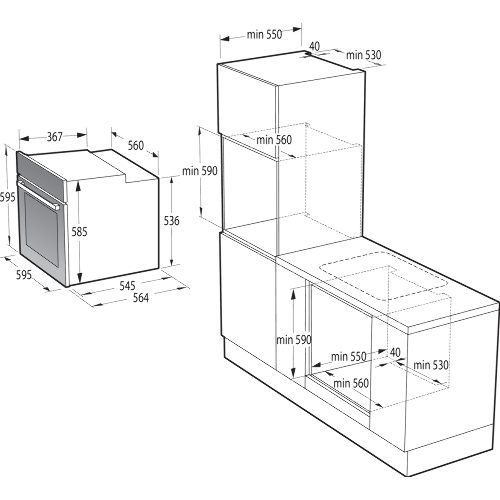 Духовой шкаф электрический Gorenje BOS6737SYB черный