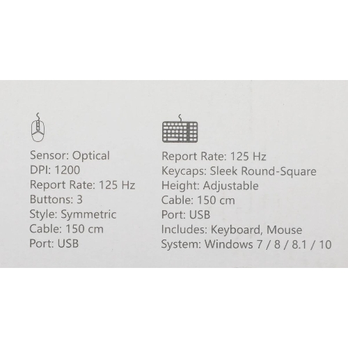 Комплект клавиатура+мышь A4Tech FStyler F1512 проводной, USB, 1200 DPI, белый