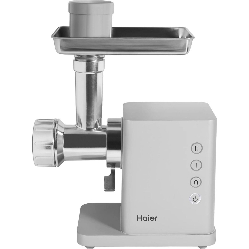 Мясорубка электрическая Haier HG-702 серебристый, 1900 Вт, 3.5 кг/мин, реверс, защита от перегрузки, насадки - 14