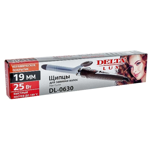 Щипцы для завивки волос DELTA LUX DL-0630 коричневый, 19 мм, 180 °C, 1 режим