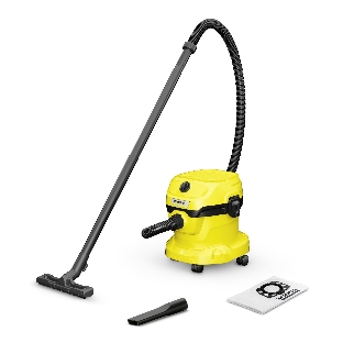 Строительный пылесос Karcher WD 2 Plus V-12/4/18 желтый, 1000 Вт, уборка сухая/сбор воды, пылесборник мешок/контейнер, 12 л