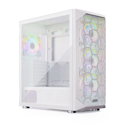 Компьютерный корпус ABR Quantum белый (1хUSB Type-C, 2хUSB 2.0, HD Audio, 4xRGb Fan, ATX, E-ATX)