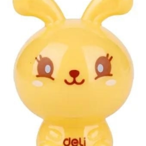 Точилка для карандашей ручная Deli Rabbit E0560, 1 отверстие, пластик, ассорти блистер