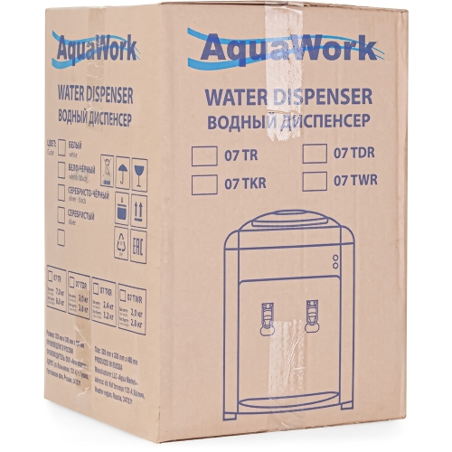 Кулер для воды Aqua Work 0.7-TKR, верхняя загрузка, нагрев 97 °С, без охлаждения, белый/черный