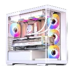 Корпус без блока питания JONSBO D300, Mini-Tower, TG, no fan, 2xUSB-A 3.2 + 1xUSB-C 3.2, mATX, mITX White