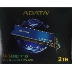 Накопитель SSD ADATA LEGEND 710, 2Tb, PCIe 3.0 x4, M.2 2280, NVMe, R/W 2400/1800, с радиатором