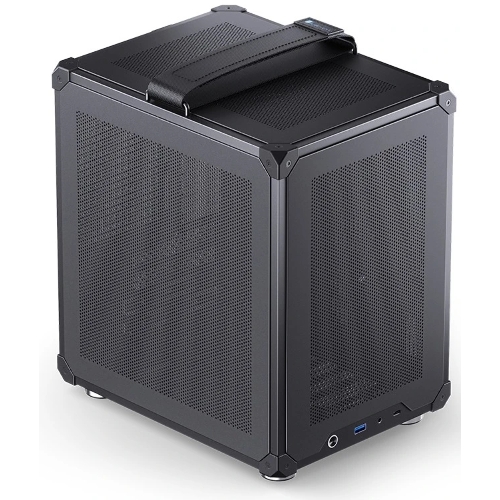 Компьютерный корпус JONSBO C6-ITX Black ITX без БП, боковая панель из закаленного стекла, mini-ITX, черный