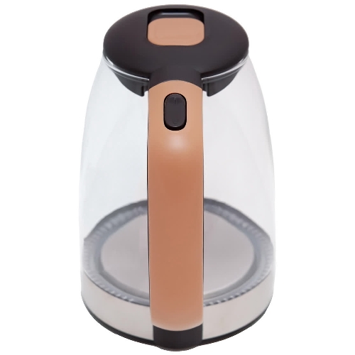 Чайник электрический Centek CT-0065 Beige стекло, 1.7 л 2200 Вт, LED-подсветка, мерная шкала, защита от вкл б/воды