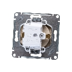 Механизм розетки 1-м СП AtlasDesign 16А IP20 с заземл. защ. шторки с крышкой шампань