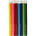 Карандаши цветные Silwerhof Color 2.65 мм, трехгранный профиль, дерево, ассорти, 12 цветов, коробка с европодвесом